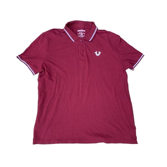 VINTAGE True Religion Shirt XXXL Polo Red - Picture 5 of 7